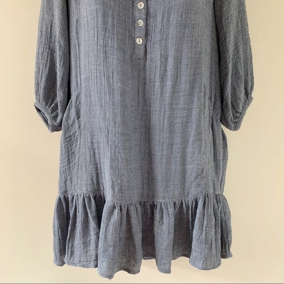 Anthropologie dRA Lyon Gauze Mini Dress Blue Slate Size Small - Picture 9 of 13